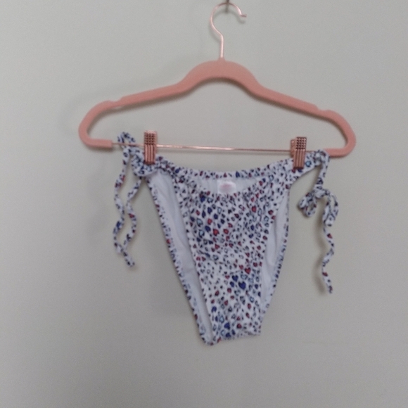Xhilaration Animal Print Heart Side Tie High Cut Bikini Bottoms Size XL - Picture 4 of 9